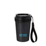 Becher mit Frosted-Finish und luftdichtem Deckel, 400 ml Ansicht mit Druckbereich