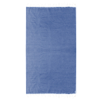 Pareo aus recycelter Baumwolle und RPET mit weißen Fransen, 180 g/m² farbe blau erste Ansicht
