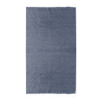 Pareo aus recycelter Baumwolle und RPET mit weißen Fransen, 180 g/m² farbe marineblau erste Ansicht