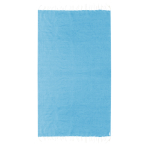 Pareo aus recycelter Baumwolle und RPET mit weißen Fransen, 180 g/m² farbe hellblau erste Ansicht