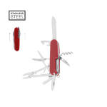 Rotes Taschenmesser aus Edelstahl mit 10 Funktionen