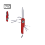 Klassisches rotes Taschenmesser aus Edelstahl mit 10 Funktionen