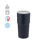 To-Go-Kaffeebecher aus recyceltem Edelstahl mit Reliefdesign, 500 ml