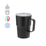Thermobecher aus recyceltem Edelstahl mit Reliefdesign, 400 ml