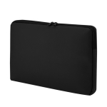 Klassische gepolsterte Laptophülle aus PU, 15'' farbe schwarz erste Ansicht