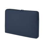 Klassische gepolsterte Laptophülle aus PU, 15'' farbe marineblau erste Ansicht