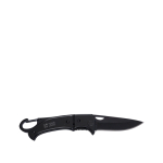 Taschenmesser aus Edelstahl mit Sicherheitsverschluss farbe schwarz Ansicht mit Druckbereich