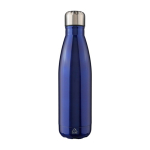 Edelstahlflasche mit silbernem Schraubverschluss, 650 ml farbe blau erste Ansicht