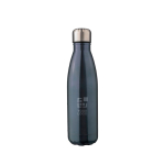Doppelwandige Flasche aus recyceltem Edelstahl 500ml farbe graphit Ansicht mit Druckbereich