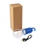 Wiederaufladbare Lampe in Form einer Glühbirne mit Transportclip vierte Ansicht