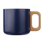 Doppelwandiger Becher aus Recyclingstahl mit Griff, 400 ml farbe blau erste Ansicht