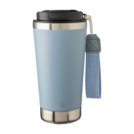 Edelstahlthermobecher mit Band und schwarzem Deckel, 500 ml farbe pastellblau erste Ansicht