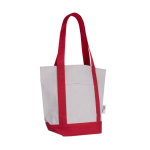 Tasche aus Recyclingbaumwolle mit Außenfach auf einer Seite farbe rot zweite Ansicht