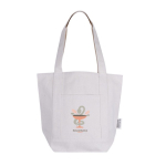 Tasche aus Recyclingbaumwolle mit Außenfach auf einer Seite farbe natürliche farbe vierte Ansicht