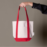 Tasche aus Recyclingbaumwolle mit Außenfach auf einer Seite zweite Ansicht