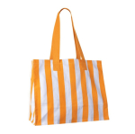 Große Tasche aus recycelter Baumwolle mit vertikalem Streifendesign farbe orange zweite Ansicht