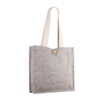 Baumwolltasche in melierter Optik mit Knopfverschluss zweite Ansicht