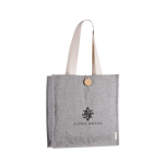 Baumwolltasche in melierter Optik mit Knopfverschluss vierte Ansicht