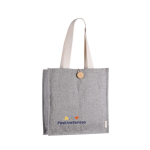 Baumwolltasche in melierter Optik mit Knopfverschluss fünfte Ansicht