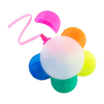 5 Leuchtstifte mit Orange, Rosa, Blau, Grün und Gelb farbe mehrfarbig zweite Ansicht