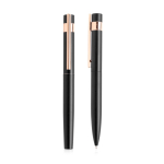 Kuli und Rollerball mit roségoldenen Details, schwarze Tinte farbe schwarz