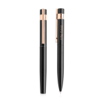 Kuli und Rollerball mit roségoldenen Details, schwarze Tinte farbe schwarz