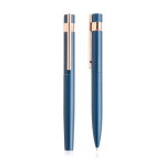 Kuli und Rollerball mit roségoldenen Details, schwarze Tinte farbe marineblau