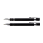 Metalletui mit Druckbleistift & Kugelschreiber schwarz farbe schwarz dritte Ansicht