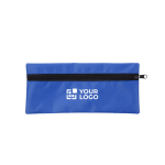 Federmäppchen rechteckig Polyester mit schwarzem Reißverschluss farbe ultramarinblau Ansicht mit Druckbereich