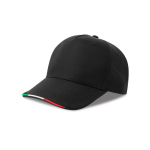 Baseballkappe mit italienischer Flagge im Schirm, 220 g/m2 farbe schwarz
