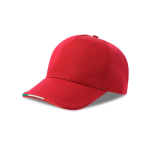 Baseballkappe mit italienischer Flagge im Schirm, 220 g/m2 farbe rot