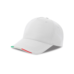 Baseballkappe mit italienischer Flagge im Schirm, 220 g/m2 farbe weiß