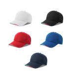 Baseballkappe mit italienischer Flagge im Schirm, 220 g/m2