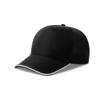 Baseballkappe aus recyceltem Polyester, 5 Paneele, 220 g/m2 farbe schwarz