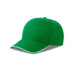 Baseballkappe aus recyceltem Polyester, 5 Paneele, 220 g/m2 farbe grün