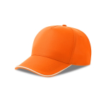 Baseballkappe aus recyceltem Polyester, 5 Paneele, 220 g/m2 farbe orange