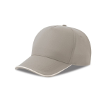 Baseballkappe aus recyceltem Polyester, 5 Paneele, 220 g/m2 farbe hellgrau