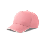 Baseballkappe aus recyceltem Polyester, 5 Paneele, 220 g/m2 farbe hellrosa