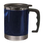 Thermobecher aus Edelstahl mit Schiebedeckel farbe blau erste Ansicht
