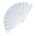 Farbiger Fächer aus Polyester mit Plastikgriff farbe weiß