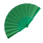Farbiger Fächer aus Polyester mit Plastikgriff farbe grün