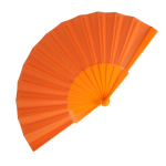 Farbiger Fächer aus Polyester mit Plastikgriff farbe orange zweite Ansicht