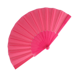 Farbiger Fächer aus Polyester mit Plastikgriff farbe rosa zweite Ansicht