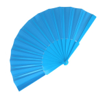 Farbiger Fächer aus Polyester mit Plastikgriff farbe hellblau