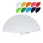 Farbiger Fächer aus Polyester mit Plastikgriff