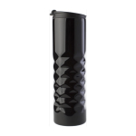 Thermobecher aus Edelstahl mit geometrischem Design, 460 ml farbe schwarz dritte Ansicht