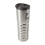 Thermobecher aus Edelstahl mit geometrischem Design, 460 ml farbe silber dritte Ansicht