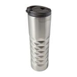 Thermobecher aus Edelstahl mit geometrischem Design, 460 ml farbe silber vierte Ansicht