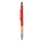 Kuli mit Bambus und Anti-Stress-Spinner, blaue Tinte farbe rot dritte Ansicht