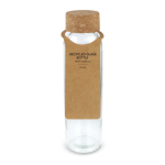 Trinkflasche aus recyceltem Glas mit Korkverschluss, 500 ml farbe transparent zweite Ansicht